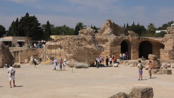 Ruïnes van oude Carthago in Tunesië — Stockvideo