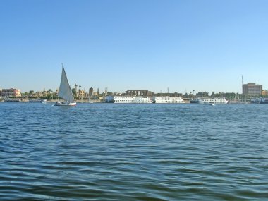 Afrika, Mısır, luxor, Nil Nehri ve karnak - antik tapınak