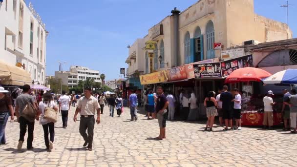 Tržiště v medíně, Tunisko, sousse — Stock video