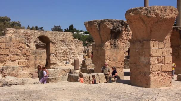 Ruínas da antiga Cartago na Tunísia — Vídeo de Stock