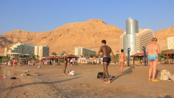 Dead Sea. Mud therapy — Stock Video