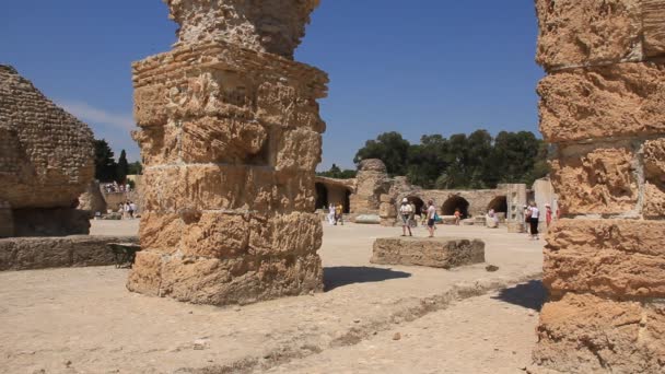 Rovine dell'antica Cartagine in Tunisia — Video Stock