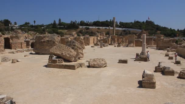 Руїни стародавнього Карфагенський в Тунісі — стокове відео