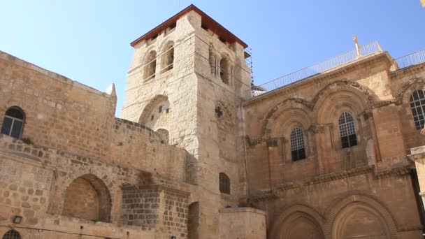 Kerk van het Heilig Graf in Jeruzalem, Israël — Stockvideo