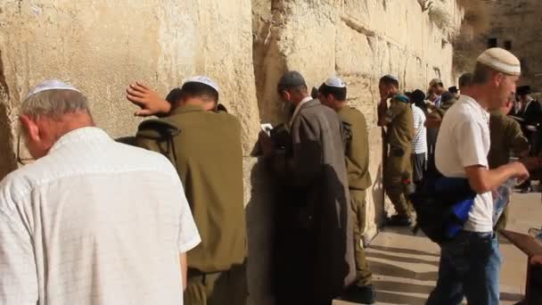 Parede das Lamentações. Western Wall. O Lugar Lamentador dos Judeus — Vídeo de Stock