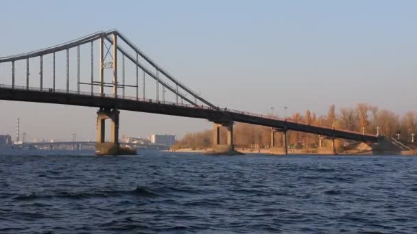 Footbridge in Kiev, Ukraine — Stock Video