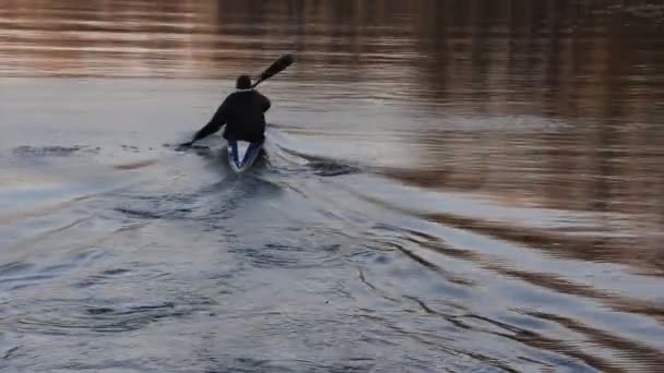 Kajak-paddling — Stockvideo