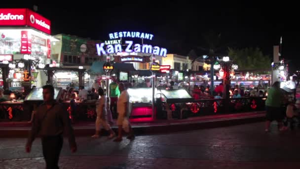 Vida nocturna en Sharm El Sheikh, Egipto — Vídeo de stock