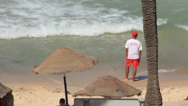 在突尼斯的海滩 — 图库视频影像
