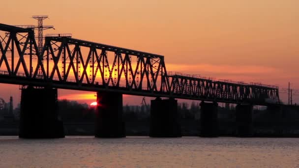 Kolejowego mostu — Wideo stockowe