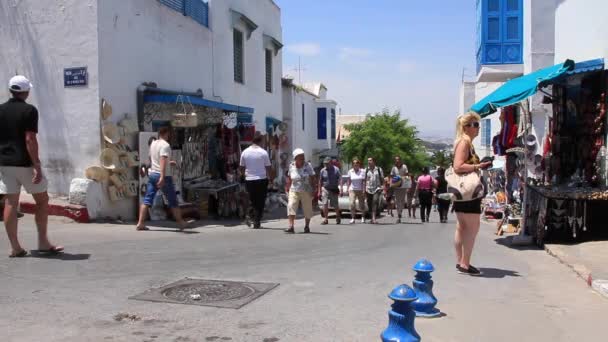 Mercado en Sidi Bou Said, Túnez — Vídeo de stock