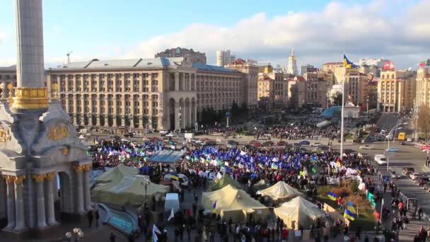 Protestní shromáždění proti daňové codex maidan nezalezhnosti Kyjev, Ukrajina listopad — Stock video