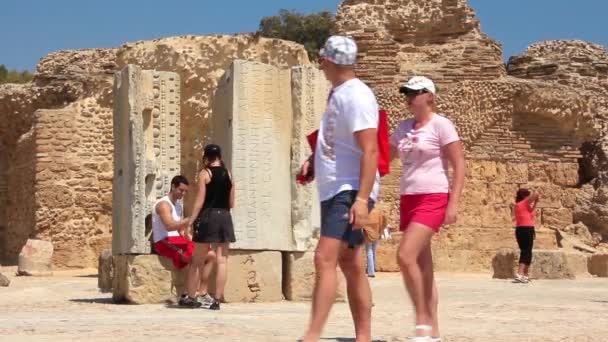 Ruinen des antiken Karthagos in Tunesien — Stockvideo
