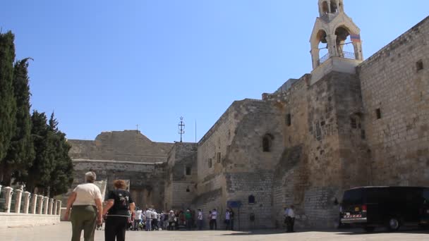 Geburtskirche in Bethlehem israel — Stockvideo