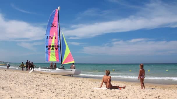 Playa en Túnez — Vídeo de stock