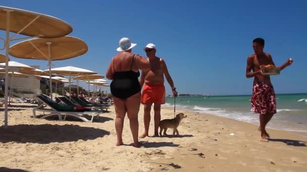 Пляж Туниса — стоковое видео