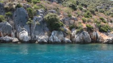 Simena - sular altında Antik mimarisinin antik Likya city.kekova island.ruins