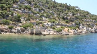 Simena - sular altında Antik mimarisinin antik Likya city.kekova island.ruins