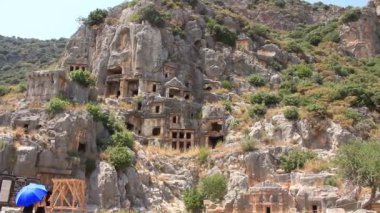kaya mezarları ve antik Likya necropolis.myra eski adı - demre Türkiye