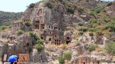 kaya mezarları ve antik Likya necropolis.myra eski adı - demre Türkiye