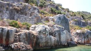 Simena - sular altında Antik mimarisinin antik Likya city.kekova island.ruins