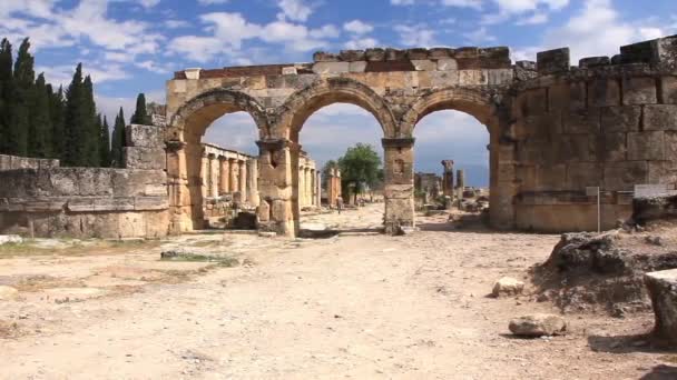 De antieke stad Hierapolis. Turkije — Stockvideo