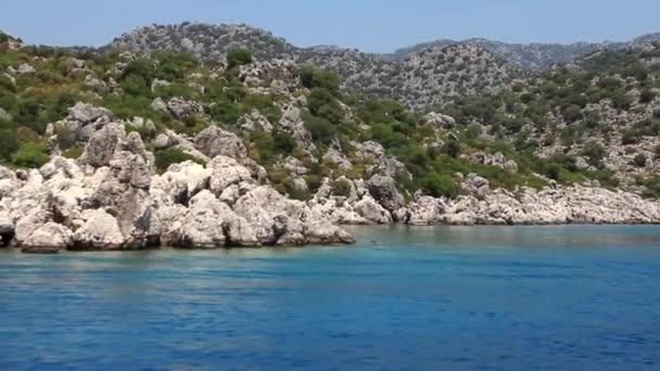 航海。トルコ ケコバ キプロス地域 - アポロニア西部おうし座 — ストック動画