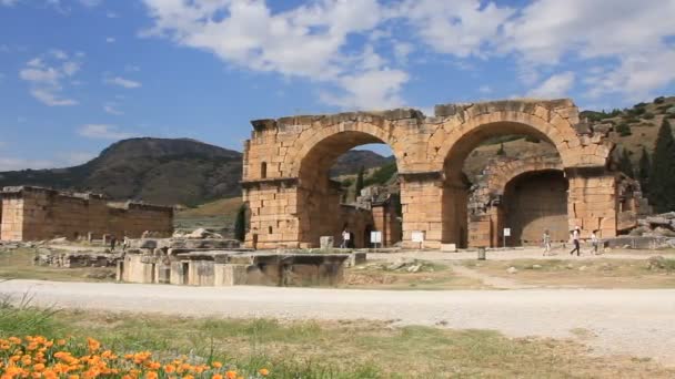 Hierapolis antika staden. Turkiet — Stockvideo