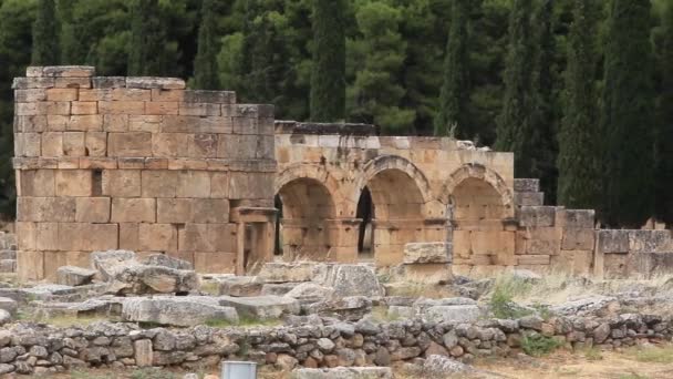 De antieke stad Hierapolis. Turkije — Stockvideo