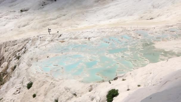 Pamukkale - katoen kasteel denizli provincie in het zuidwesten van Turkije — Stockvideo