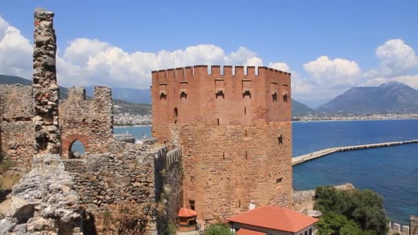 Кизил Куле - Червоної башти Аланья, Туреччина — стокове відео