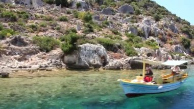 Simena - sular altında Antik mimarisinin antik Likya city.kekova island.ruins