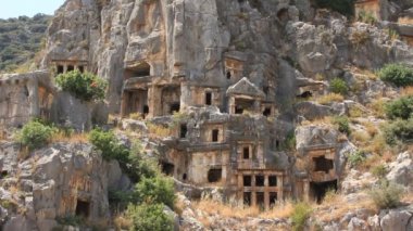 antik Likya Nekropolü kaya mezarları. Myra eski adı - demre Türkiye