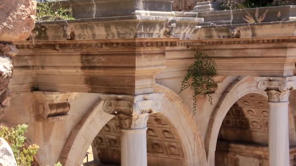 Hadrianus Kapısı, antalya, Türkiye'nin görünümünü — Stok video