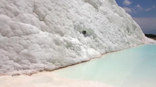 Pamukkale - bomull slottet denizli provins i sydvästra Turkiet — Stockvideo