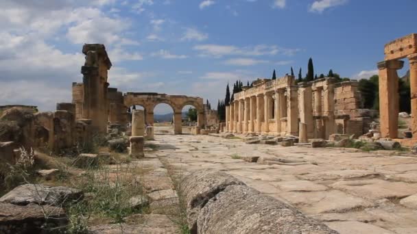 De antieke stad Hierapolis. Turkije — Stockvideo