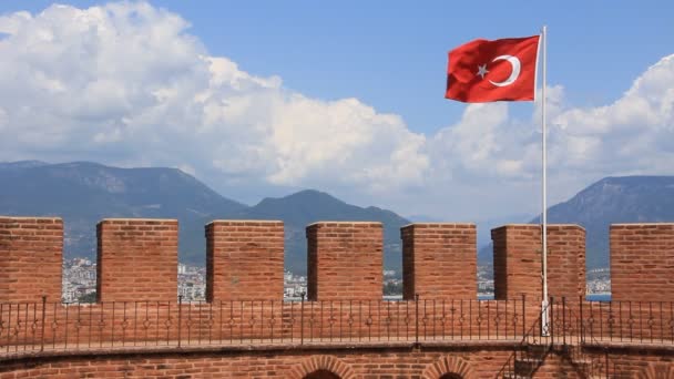 Kizil kule - czerwona wieża alanya, Turcja — Wideo stockowe
