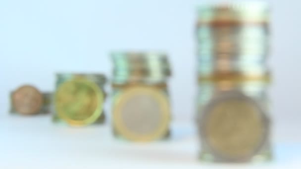成堆的硬币 — 图库视频影像