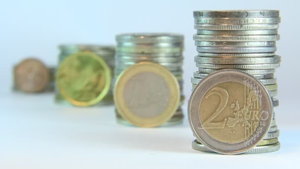 Montones de monedas — Vídeos de Stock