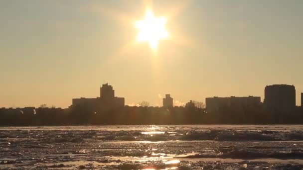 Stedelijke zonsondergang — Stockvideo