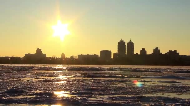 Міських захід сонця — стокове відео