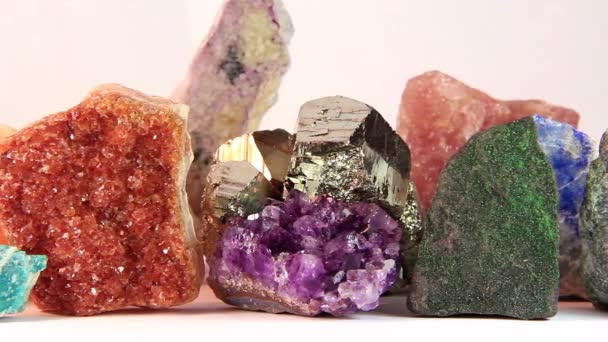 Close up of semi-precious stones — Stock Video