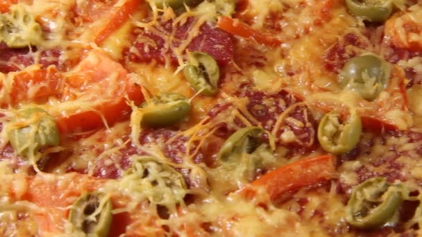 Heerlijke pizza — Stockvideo