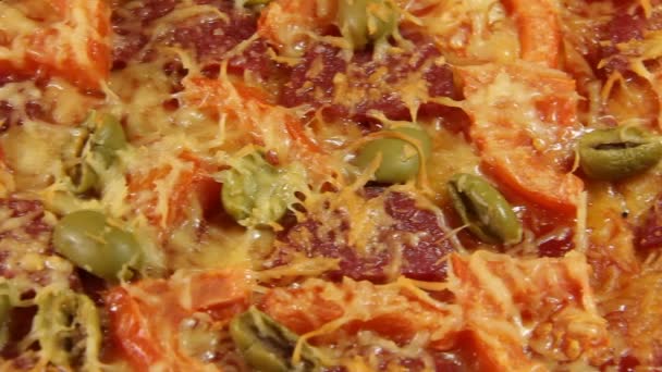 Heerlijke pizza — Stockvideo