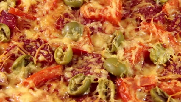 Deliciosa pizza — Vídeo de stock