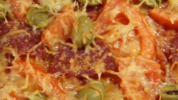Vynikající pizza — Stock video