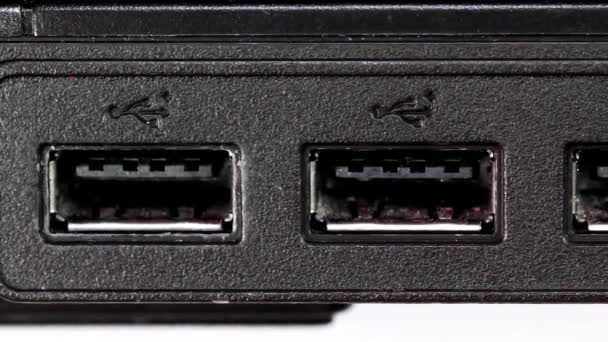 USB hub in laptop — Stock Video