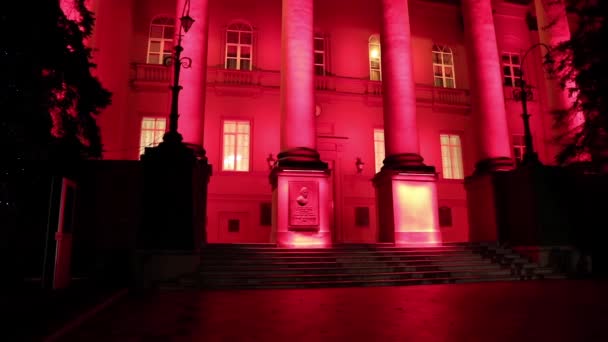 Red building of Kiev National University, Ukraine — Stock Video