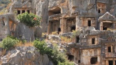 antik Likya Nekropolü kaya mezarları. Myra-demre Türkiye