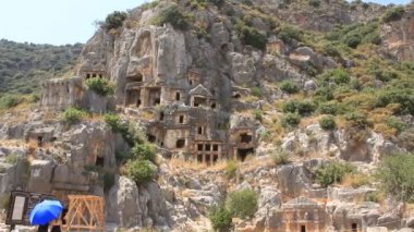 antik Likya Nekropolü kaya mezarları. Myra-demre Türkiye